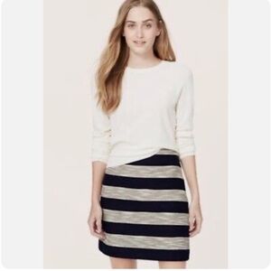 LOFT | Blue/Neutral Striped Skirt